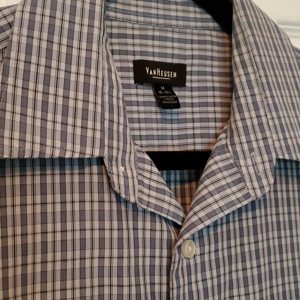 Van Heusen Plaid Shirt, M 15 - 15 1/2